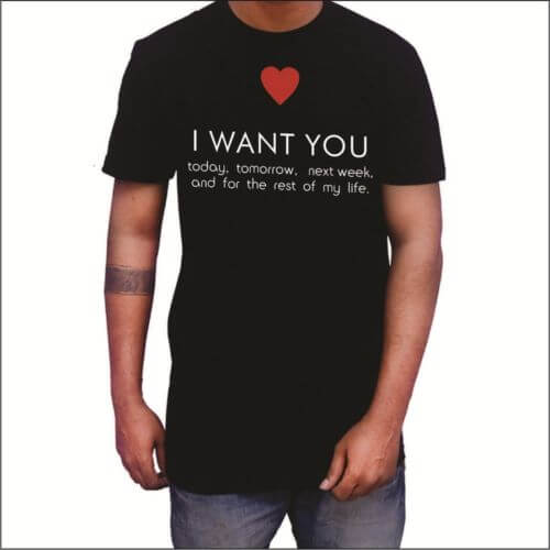 Men's Printed Black T Shirt