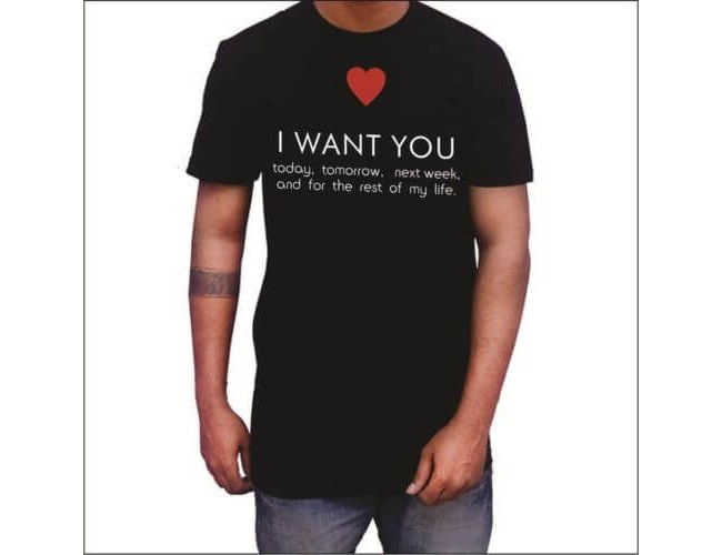 Men's Printed Black T Shirt