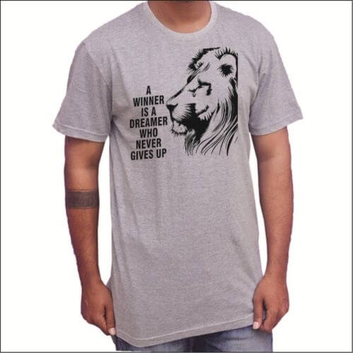 Men's Printed Grey T Shirt