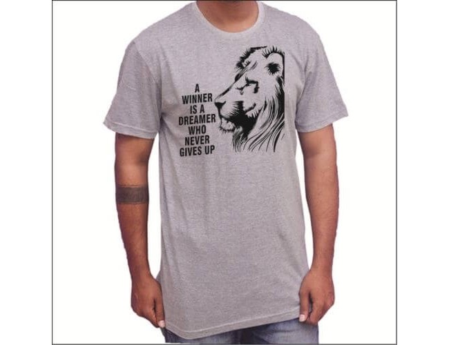 Men's Printed Grey T Shirt